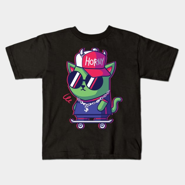 CatSoki Punkbling Kids T-Shirt by CatSoki